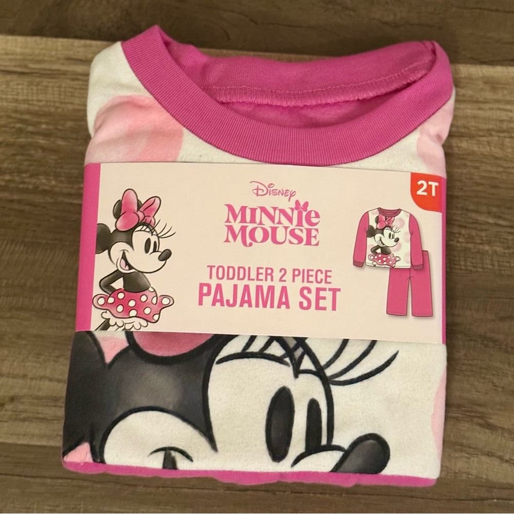 Disney Minnie Mouse Toddler Pajama Set - Pink and White - Picture 2 of 5